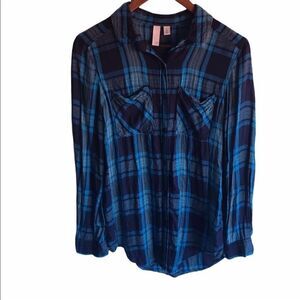 Nordstrom BP Blue Plaid Flannel Shirt
